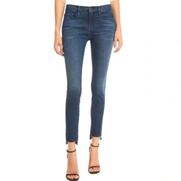 FRAME Le Skinny de Jeanne Mid-Rise Skinny Jeans Indigo Wash Size 26W - Picture 7 of 14